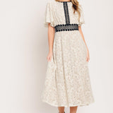 PETITE LUNE WOVEN LACE MIDI DRESS