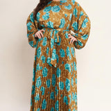 GOLDEN BLOOM LUXE WOVEN SATIN MAXI DRESS