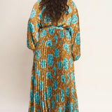 GOLDEN BLOOM LUXE WOVEN SATIN MAXI DRESS