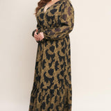 MIDNIGHT MOSS WOVEN JACQUARD MAXI DRESS