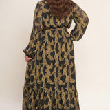 MIDNIGHT MOSS WOVEN JACQUARD MAXI DRESS