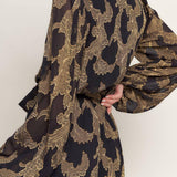 MIDNIGHT MOSS WOVEN JACQUARD MAXI DRESS