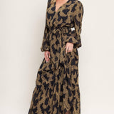 MIDNIGHT MOSS WOVEN JACQUARD MAXI DRESS