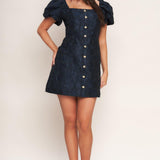 GOLDEN MOON WOVEN MINI DRESS