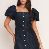 GOLDEN MOON WOVEN MINI DRESS