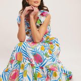 PINEAPPLE PARADISE WOVEN MAXI DRESS