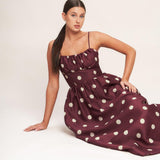MARASCHINO CHIC WOVEN MIDI DRESS