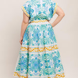 BLUE REGALIA WOVEN MIDI DRESS