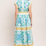 BLUE REGALIA WOVEN MIDI DRESS