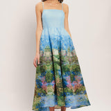 IMPRESSION GARDEN WOVEN MIDI DRESS