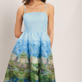 IMPRESSION GARDEN WOVEN MIDI DRESS