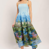 IMPRESSION GARDEN WOVEN MIDI DRESS