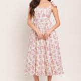 PETALS & PROMISES WOVEN MIDI DRESS