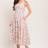 PETALS & PROMISES WOVEN MIDI DRESS