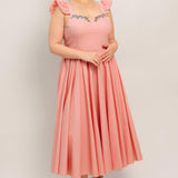 BLUSHED WITH LOVE WOVEN MIDI DRESS