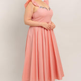 BLUSHED WITH LOVE WOVEN MIDI DRESS