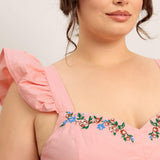 BLUSHED WITH LOVE WOVEN MIDI DRESS