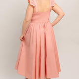 BLUSHED WITH LOVE WOVEN MIDI DRESS