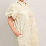 BREATHABLE WEAVE WOVEN MINI DRESS