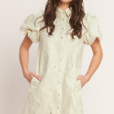 BREATHABLE WEAVE WOVEN MINI DRESS