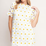 DAISIES AND DAYDREAMS WOVEN LACE MINI DRESS
