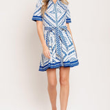 ISLAND POLISH WOVEN MINI DRESS