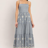 SALT AIR STRIPE WOVEN MIDI DRESS