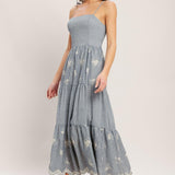 SALT AIR STRIPE WOVEN MIDI DRESS