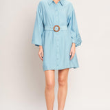 AZURE COAST WOVEN MINI DRESS