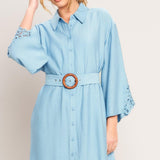 AZURE COAST WOVEN MINI DRESS