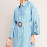 AZURE COAST WOVEN MINI DRESS