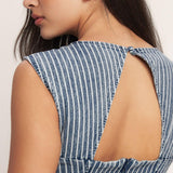 PERFECTLY PLANNED STRIPED DENIM MINI DRESS
