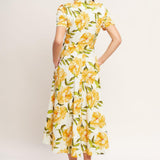 UPLIFTING PALETTE WOVEN MIDI DRESS