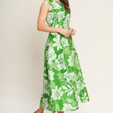 GARDEN GODDESS WOVEN MIDI DRESS