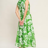 GARDEN GODDESS WOVEN MIDI DRESS