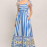 BLUE HORIZON BEAUTY WOVEN MIDI DRESS