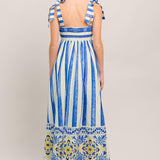 BLUE HORIZON BEAUTY WOVEN MIDI DRESS