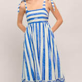 BLUE HORIZON BEAUTY WOVEN MIDI DRESS