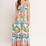 FRESH BOTANICAL SCALE WOVEN MAXI DRESS