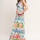 FRESH BOTANICAL SCALE WOVEN MAXI DRESS