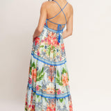 FRESH BOTANICAL SCALE WOVEN MAXI DRESS