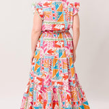 RIVIERA MOSAIC WOVEN MIDI DRESS