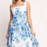 CLASSIC BLOOM DAY WOVEN MIDI DRESS