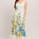 DREAMING OF THE COAST WOVEN MIDI DRESS
