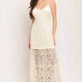 MILK PETAL WOVEN LACE MIDI DRESS