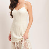 MILK PETAL WOVEN LACE MIDI DRESS