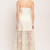 MILK PETAL WOVEN LACE MIDI DRESS