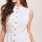 HEART OF WHITE WOVEN MIDI DRESS