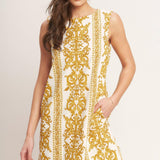 CITY GIRL WITH EDGE WOVEN MINI SHIFT DRESS