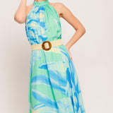 BLUE HORIZON WOVEN MAXI DRESS
